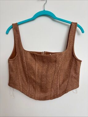 NWT Windsor Brown Snake-Print Cropped Tank Top
